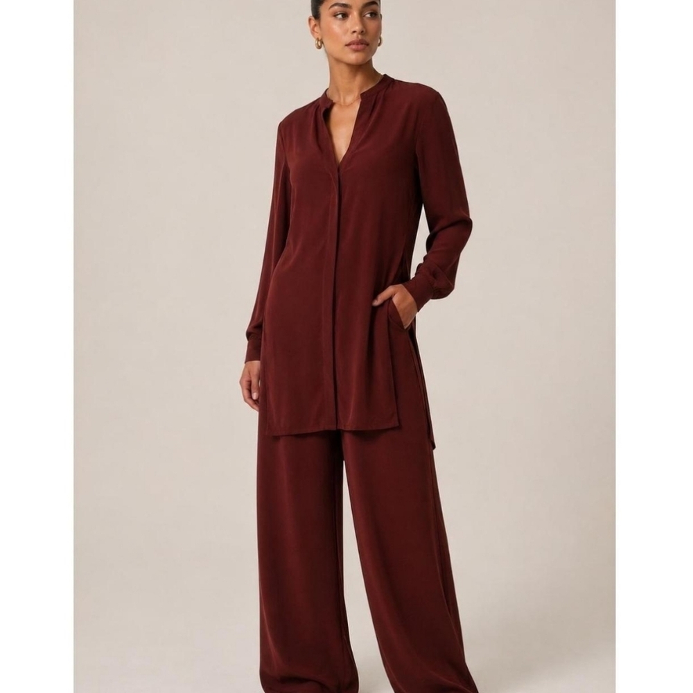Andrea Iyamah Chocolate Uchi Outfit Straight Leg High Waist Pants Size M NWT